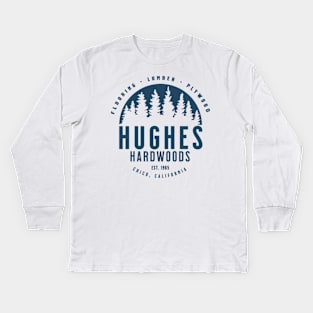 Hughes Hardwoods Blue Kids Long Sleeve T-Shirt